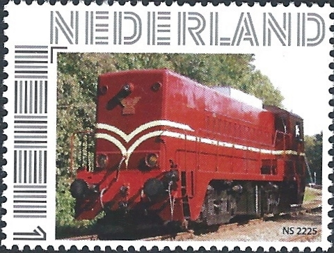 personalised stamp of The Netherlands with trains, trams, stations etc